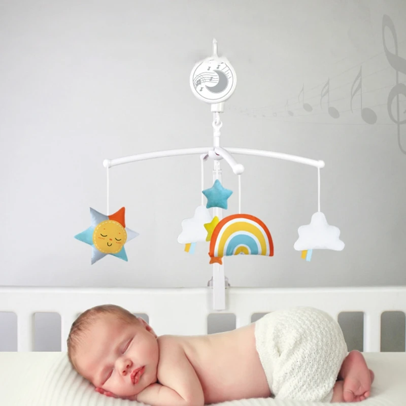 

Baby Crib Bed Hanging Bell Wind-up Rotating Rattle Hanger Kids Develop Toys Gifts Clockwork Movement Music Box