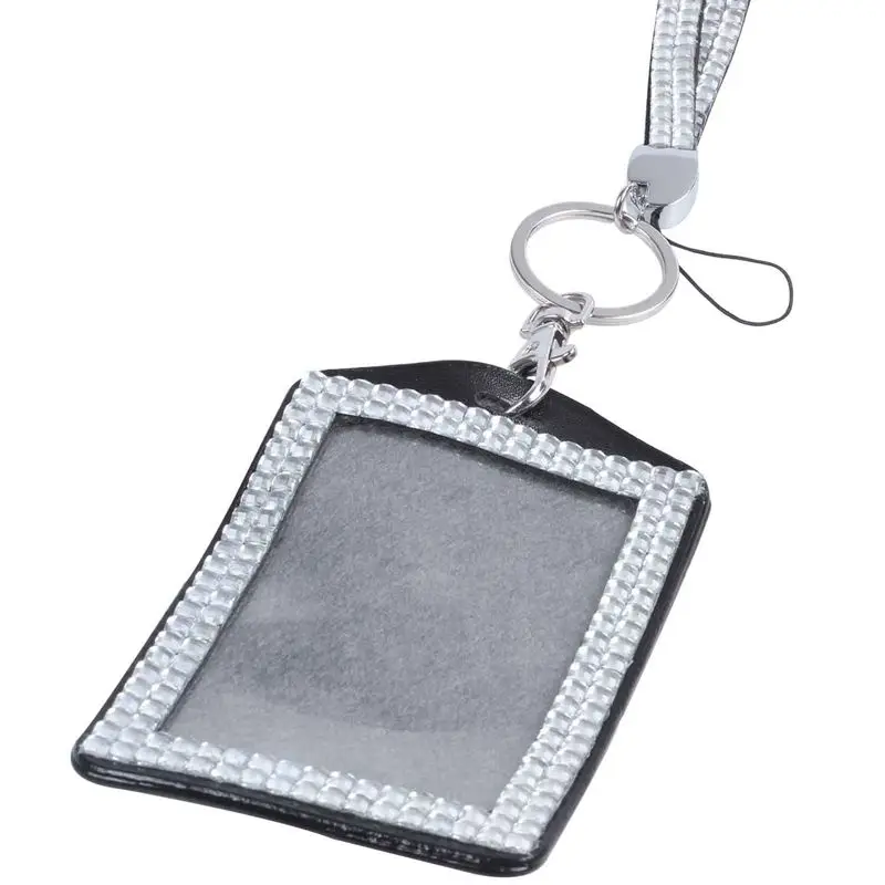 Стразы Bling Crystal Пользовательские талреп вертикальный ID бейдж держатель(серебро