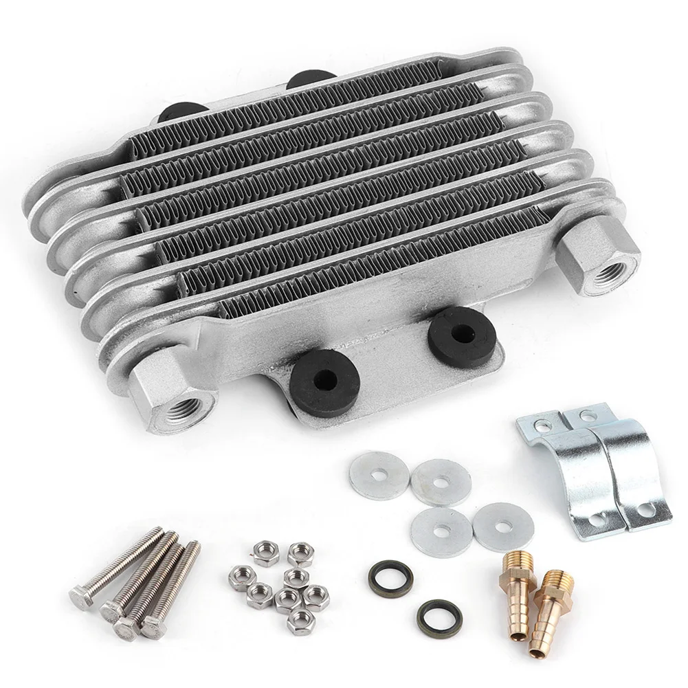 6 Row Universal Motorcycle Engine Oil Cooler Cooling Radiator