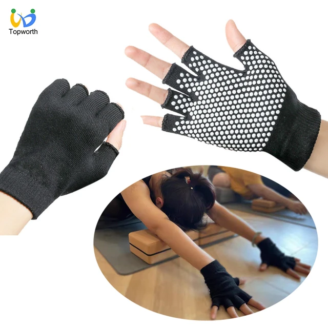 1Pair Non-slip Yoga Gloves Lady Fitness Gloves For Gym Yoga Pilates Balance  Warm Workout Half Finger Hand Protector Women Gloves - AliExpress