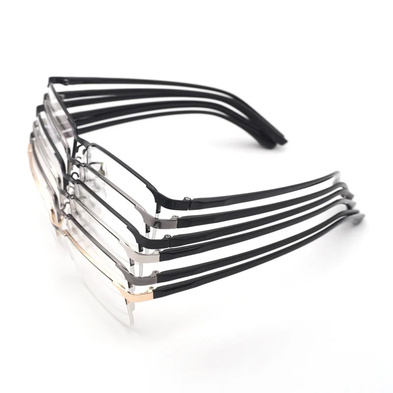 Новые коммерческие полуоправы очки оправа мужские оправа для очков в стиле ретро мужские близорукость металлические полуоправы очки Рамка