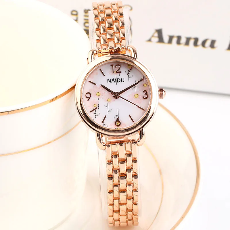 Новинка, модные женские часы с маленьким циферблатом, Лидирующий бренд, браслет из нержавеющей стали, женские кварцевые часы, роскошные часы - Цвет: Scale g pink