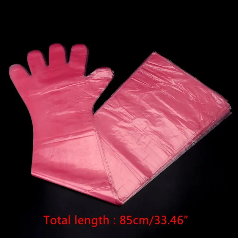 50 шт одноразовые перчатки пакет длинные руки Ветеринарный Осмотр инструмент защиты рук мягкий пластик для фермы медицинского производства животных