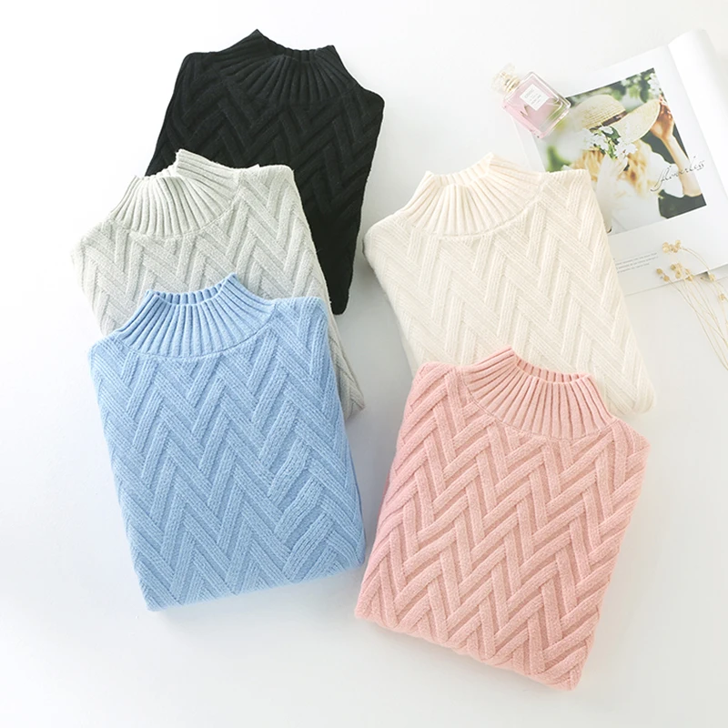 

AOSSVIAO Thick Turtleneck Winter Sweater Women 2019 Long Sleeve Knitted Women Sweaters And Pullovers Female Jumper Tricot Tops