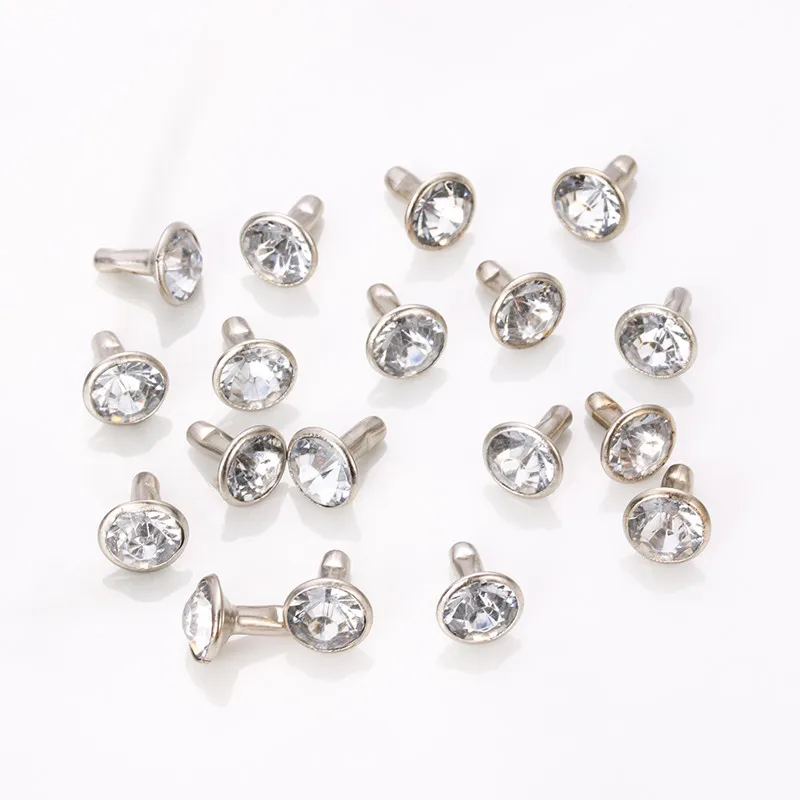 Rhinestones Rivets Studs 50/100/200Set DIY Crafts Garment Bag Leather Decorative For Glass Rebutting Nail Drill Bits