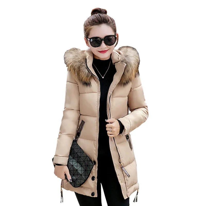 Khaki Chaqueta Mujer, женский пуховик, зимняя женская куртка, плюс размер, 4XL, толстая зимняя одежда, зимнее пальто, женская одежда, женские длинные парки - Цвет: Khaki