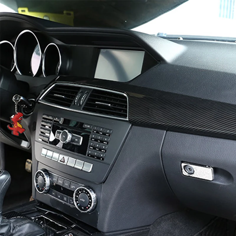 Для Mercedes Benz C Class W204 2010-2013 LHD автомобильные аксессуары ABS Хромированная внутренняя центральная консоль Защитная панель накладка