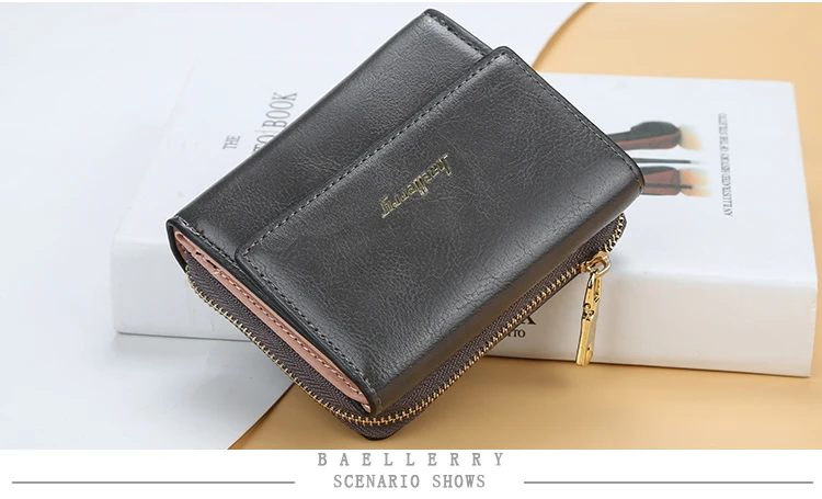 Портмоне baellerry женский модный короткий твердый кошелек из искусственной кожи Zipper Hasp Porta ручная сумка визитница Note отсек кошелек сумка
