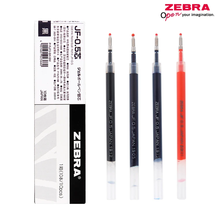 10pcs Japan Zebra JF0.5 Gel Pen Refill Suitable for JJ15 JJZ49 JJ31