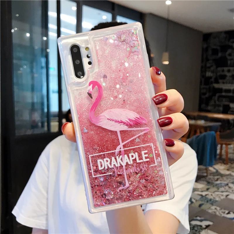 Flamingo Big Рождественский Подарочный чехол жидкий силиконовый мягкий чехол для huawei P20 Pro P30 Lite P Smart Z Plus mate 20 Lite блестящий чехол Funda - Цвет: Flamingo Big