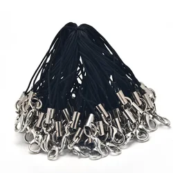 50-Pack Black Lanyard Straps with Lobster Clasp Keychain Hooks for Jewelry and Craft Accessories (Black)