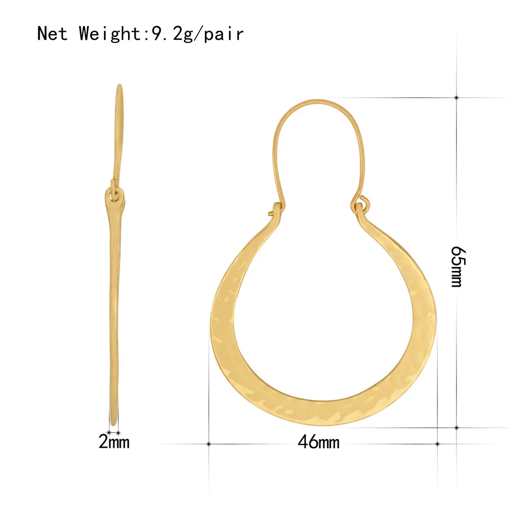 Hoop Earrings Vintage Golden Hoop Earrings For Women Female Korean Metal Unusual Geometric Round Drop Earring Trendy Jewelry