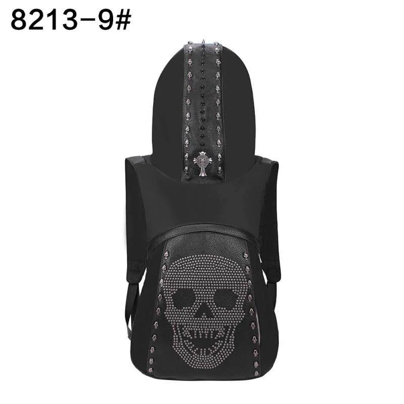 Новинка, модный персональный кожаный рюкзак с 3D черепом, рюкзак с ...