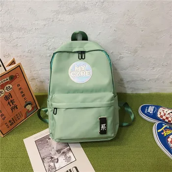 

Green Women Backpack for Girls School Bag Teenage Female Back Pack Nylon Casual High Student College Bagpack Youth Backbag 2020