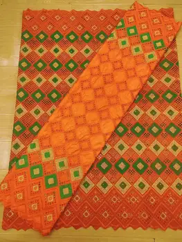 

African French Net Lace Fabric Nigerian Bazin Riche Getzner Embroidery 100% Cotton Lace Fabric For Dress 2.5+2.5Yards/Lot