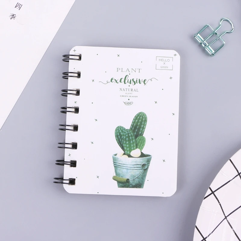 

Cute Cactus Daily Office Supplies Planner Spiral Notebook Diary Notepad Memo Pad X6HB
