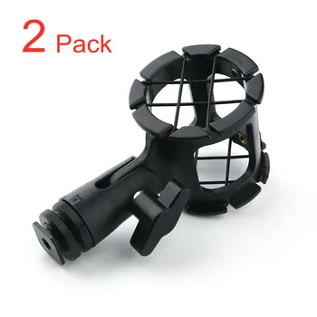 

Microphone Shock Mount Universal Holder Clip + Hot Shoe Adapter for Condenser Shotgun Mic AKG D230, Senheisser ME66, Rode NTG-2,