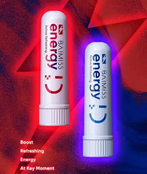 

1pc Energy Active Refreshing Nasal Inhaler Poy sian Mark Nasal Inhaler Poy Sian Stick Mint Cylinder Oil Brancing Breezy Asthma