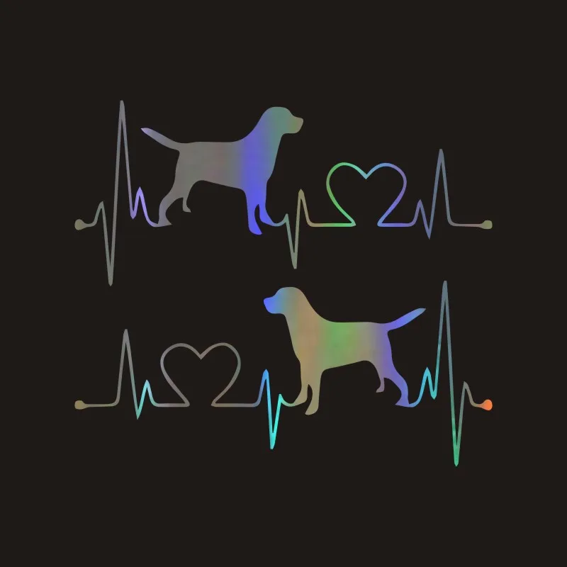 

Cartoon Lovely Car Styling Pet Dog Labrador Retriever Heart Beat Reflective Auto Decal Cartoon Car Stickers on Car Body Windows