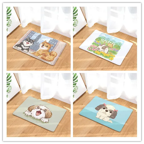 Pet French Bulldog Shih Tzu Husky Card Butterfly Plant Flower Weed Bath Mats Office Rugs Gift Large Rubber Custom Printed Pillow | Дом и сад