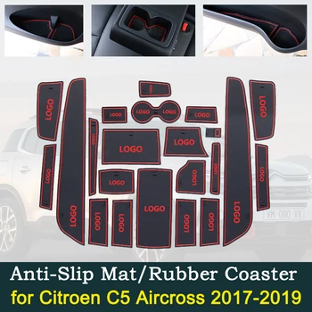 

Anti-slip Door Rubber Cup Cushion for Citroen C5 Aircross 2017 2018 2019 C5Aircross Red Slot Groove Mat Car Interior Accessories