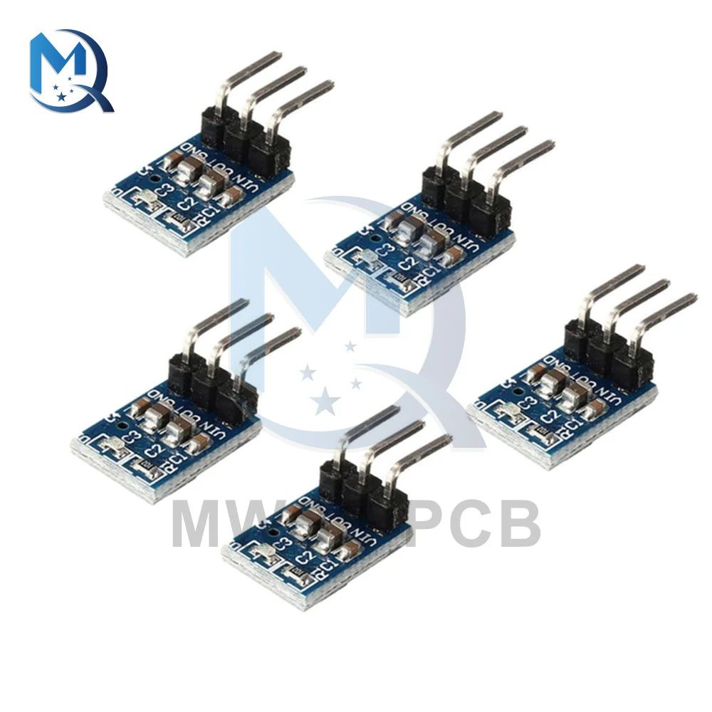 5 Pz Ams1117 Step Down Buck Converter Modulo Di Alimentazione Regolatore Di Tensione Cc 800Ma 4.2V-10V A 3.3V Scheda Boost Regolabile
