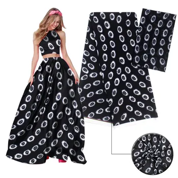

Newest style ribbon silk wax black and white silk fabric african fabric ankara real silk fabric 4+2 yards for evening dr S191008