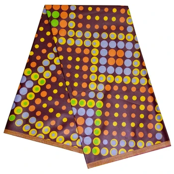 

100% Cotton Colored circle Print African Fabric Nigerian Ankara Lasted Veritable Dutch Wax Fabric For Women Dress
