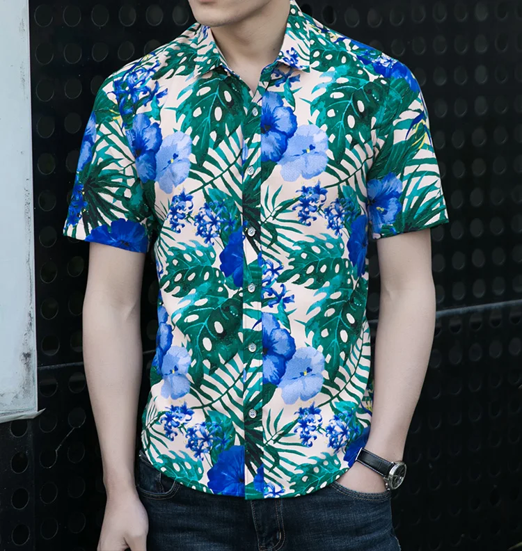Large Size M-7XL Heat Summer New Fashion Printed Leisure Short-sleeved Shirts