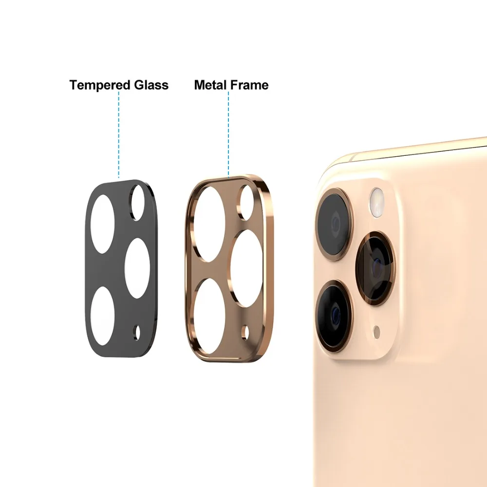2 шт для iPhone 11 3D полная задняя крышка для объектива камеры Защита экрана для iPhone 11 Pro Max Закаленное стекло пленка Алюминиевый металлический чехол для объектива