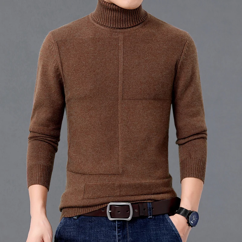 

Men Turtleneck Sweater 2020 New Arrival Autumn And Winter Korean Style Slim Male Knitted Pullover Sweater Teenager Boy M85