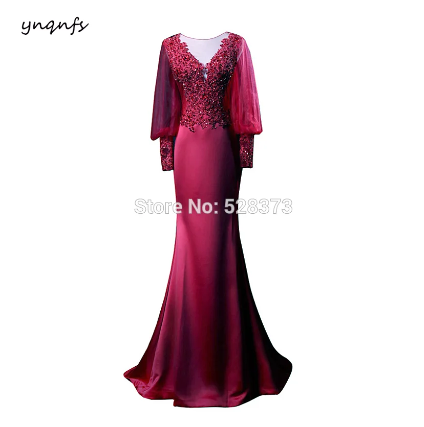 photo color YNQNFS, настоящая Esmeralda verde Madre de la novia, vestidos largos trajes de sirena de noche, Vestido, официальное Vestido de Festa, Longo - Цвет: photo color