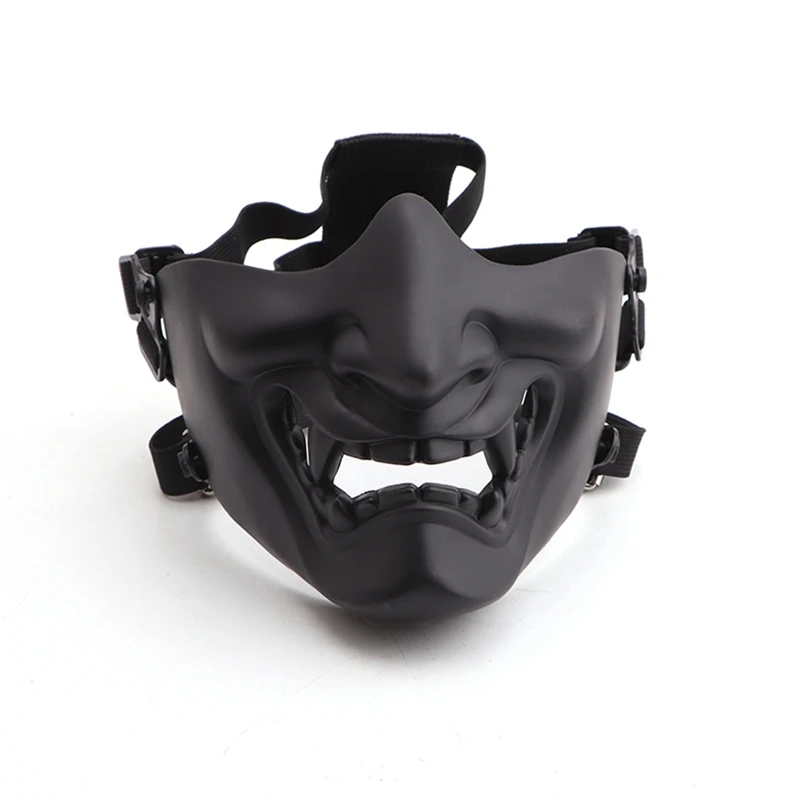Полулицевая маска для страйкбола костюм Хэллоуин косплей BB злой Монстр демон Кабуки самурайская полумаска для лица - Цвет: B