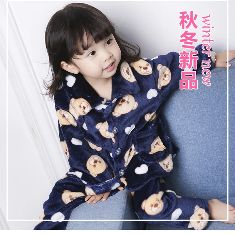 Детские пижамы для мальчиков и девочек Сезон осень-зима Домашняя одежда
