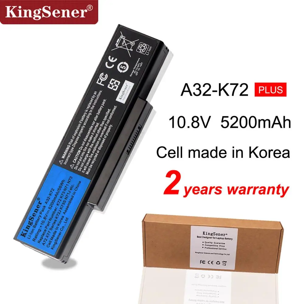 Kingsener Coréia Celular A32-k72 A32-n71 Bateria para Asus K73e N71 N71j N71ja N71jq N71jv N71v N71vg N71vn N73 N73f N73s N73sv X77ja