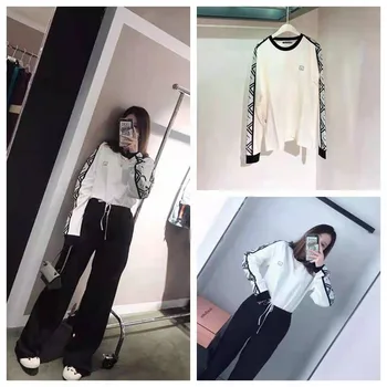 

2020 Early Autumn Women's T shirt O-neck Print Long Sleeve Unisex Pullover Tee Top Women and Men Sport t-shirt Clothes