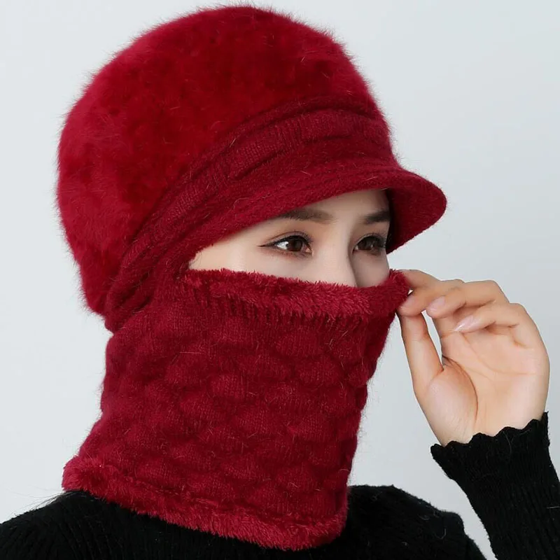 Skullies Beanies женский шарф зимние трикотажные изделия шапки для женщин Женская шерстяная круглая шапочка Балаклава однотонная маска шапка шапочка шапка для мамы