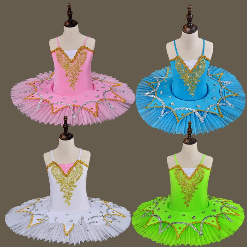 Girls White Swan Lake Ballet princess dance dress Costume 90cm165 Kids