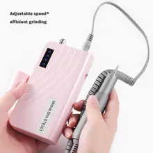 Портативный электрический сверлильный станок для ногтей, перезаряжаемая дрель для маникюра, оборудование для маникюра с вилкой EU/US