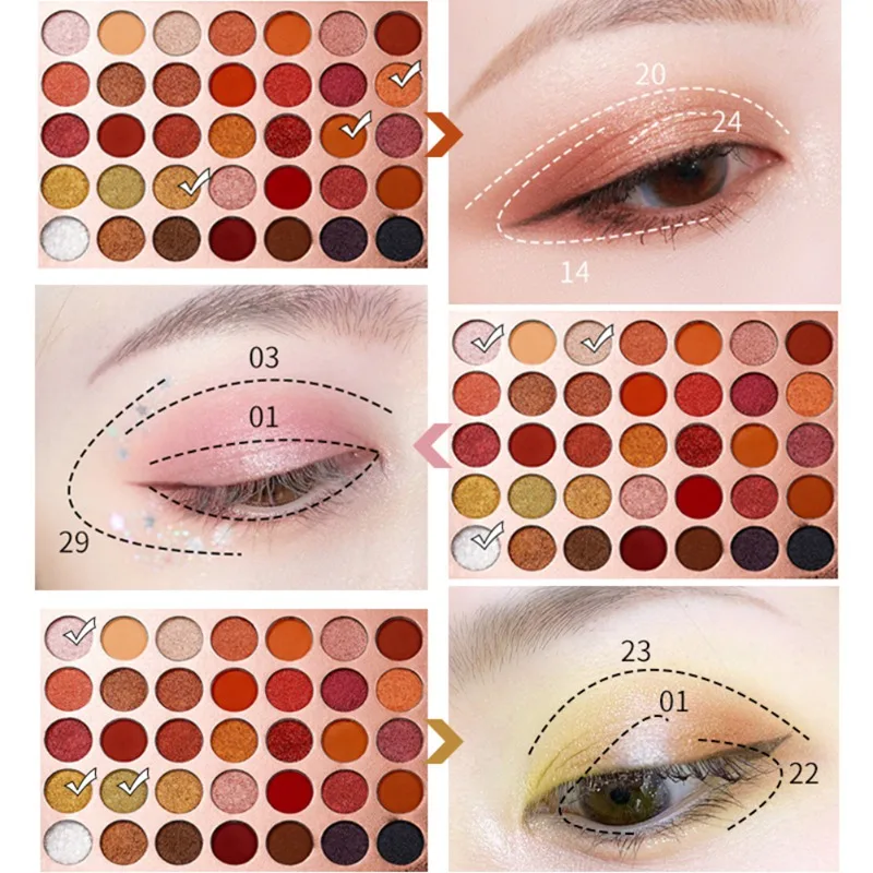Влажные тени для век Палитра долговечная 35 цветов водостойкая Smudge-proof Shimmer матовая Тени для век