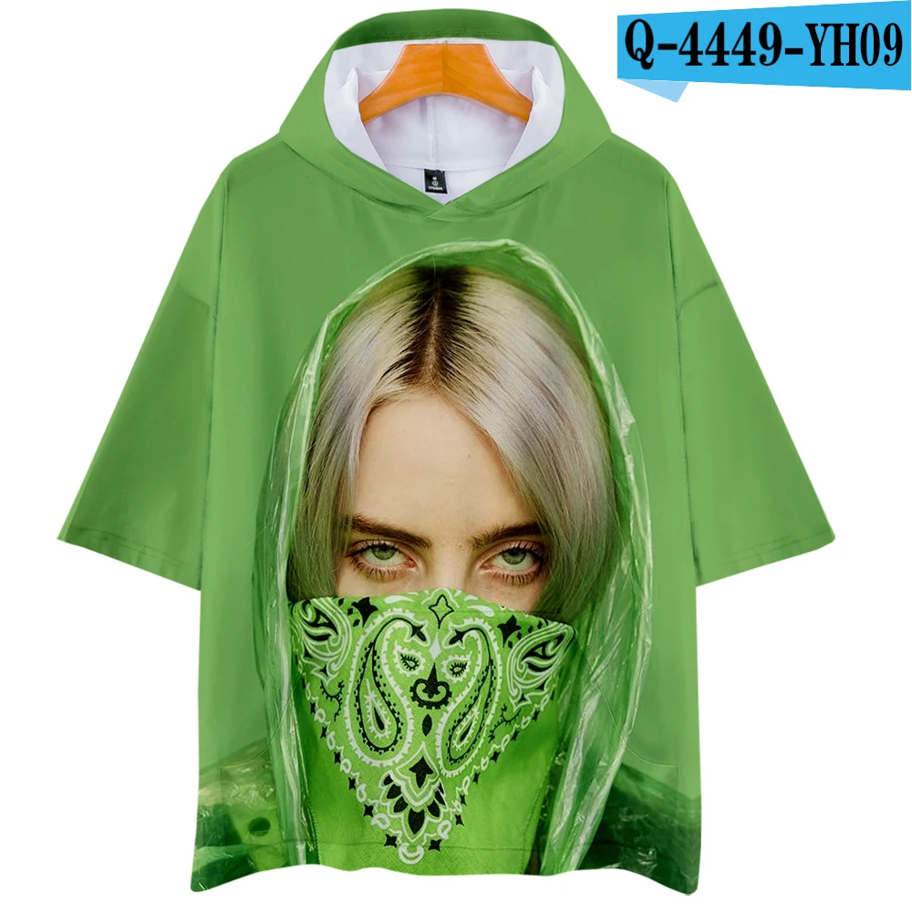 3D Лидер продаж, футболка с принтом Billie Eilish, женская/Мужская модная футболка с длинным рукавом и коротким рукавом, Повседневная модная уличная 3D футболка - Цвет: 3D