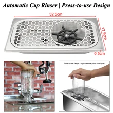Glass Rinser Silver Stainless Steel Rinser For Coffee Cup Milk Tea Beverage Cup Washer Cleaner Glass Rinser For Hotel Bar