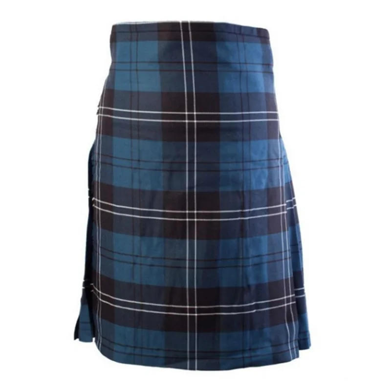 Шотландская Мужская Kilt традиционный ремень в клетку плиссированная Двусторонняя цепь коричневый готический панк шотландская клетка брюки юбки хит