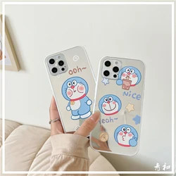 Capa de telefone espelho bonito dos desenhos animados de doraemon para iphone 12mini/12promax/11pro/11/8p/x/xs/xr/se/xsmax/7/8/se/par capa de telefone