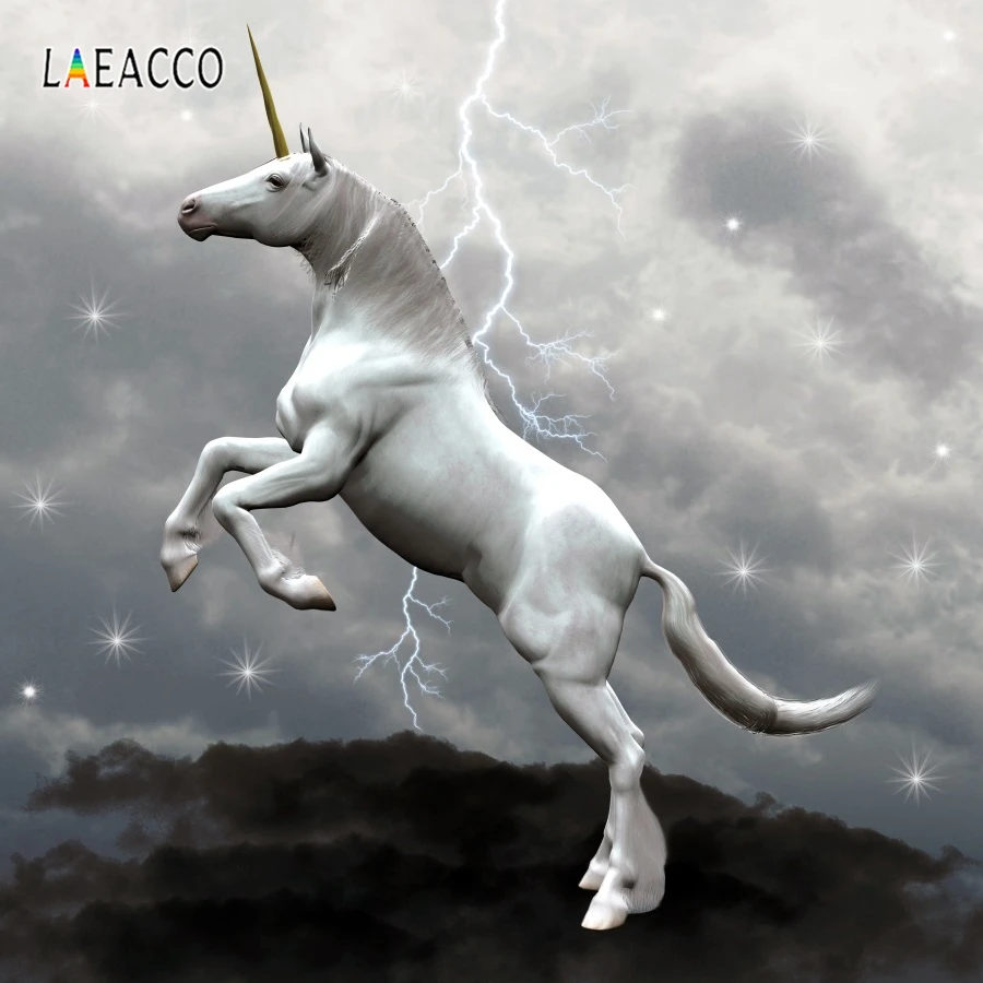 Laeacco ユニコーン雷ダーク雲写真の背景ベビー子供肖像ための写真の背景フォトスタジオ 背景 Aliexpress