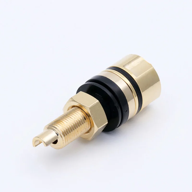 2Pairs Speaker Binding Post Terminal Connector Gold-Plated brass for Power Amplifier Chassis Terminal and Speaker