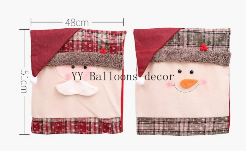 Santa Hat Chair Covers Christmas Decor Dinner Chair Xmas Cap Sets Dinner Table Hat Chair Back Covers for Home