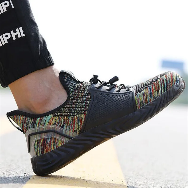 

Lightweight Steel Toe Safety Work Shoes Men Four Seasons Slip Indestructible Safety Shoes Fashion Breathable Sneakers Female