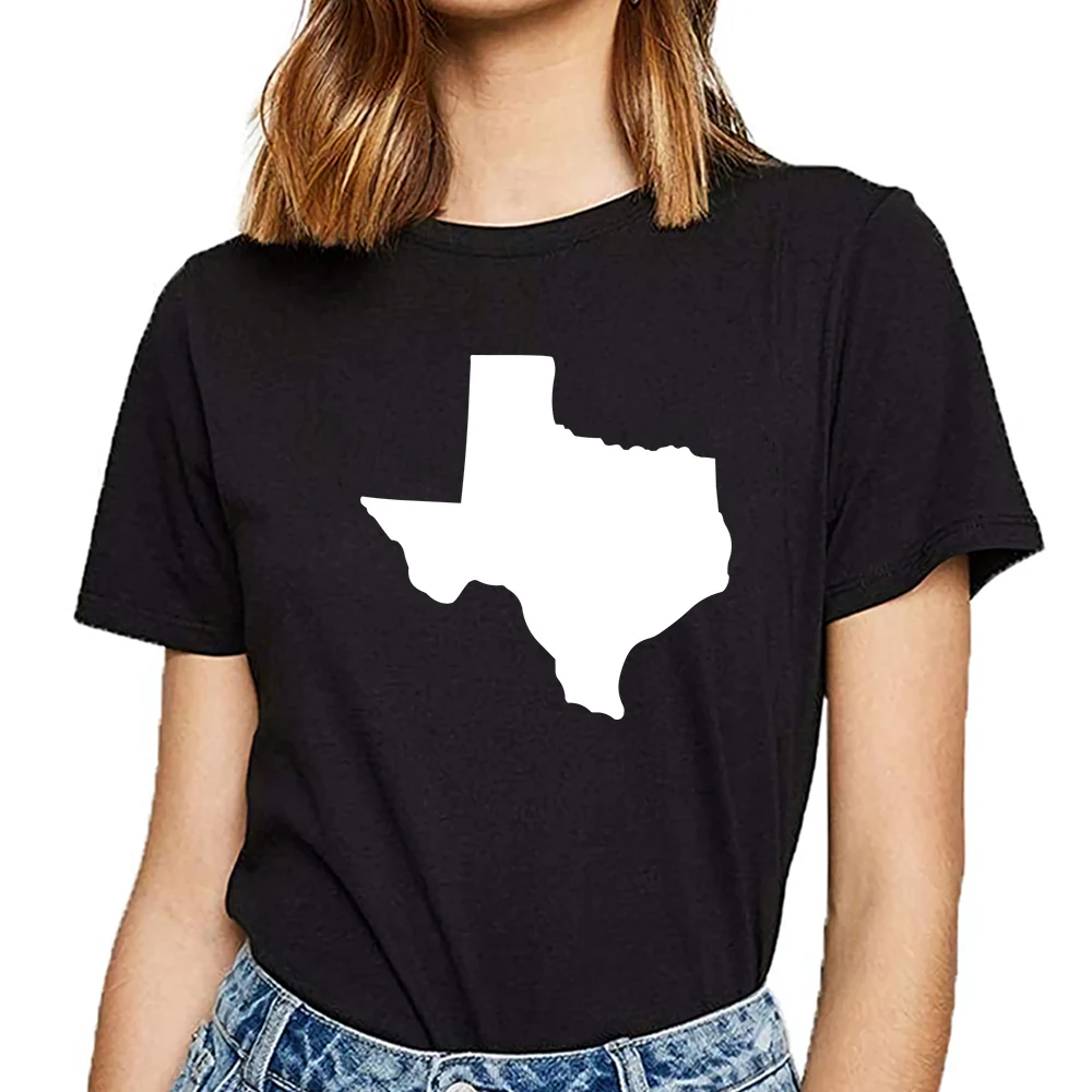 Hauts t shirt femmes état du texas ajustement noir personnalisé femme t