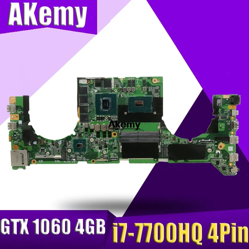 DABKLAM1AA0 материнская плата для ноутбука ASUS GL503VM материнская плата GTX 1060 4GB i7-7700HQ 4Pin